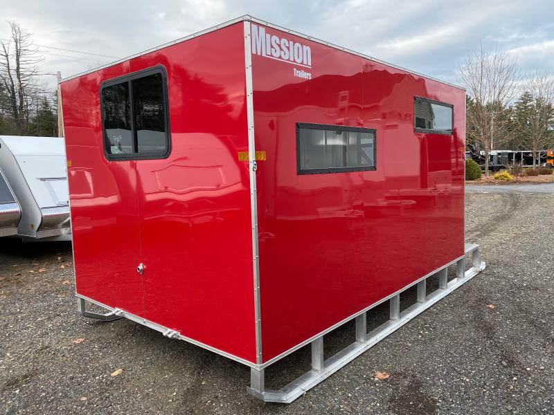 2023 Mission 8x12 Aluminum Ice Shack w/Tow Hitch, Sliding Windows