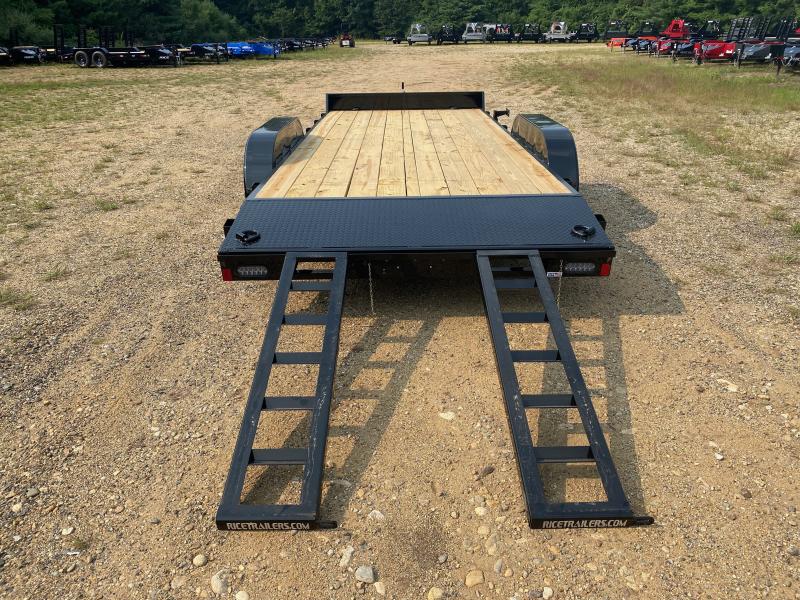 2025 Rice Trailers 7x18 Powder Coated 7K LowPro Car Hauler w/Slide In