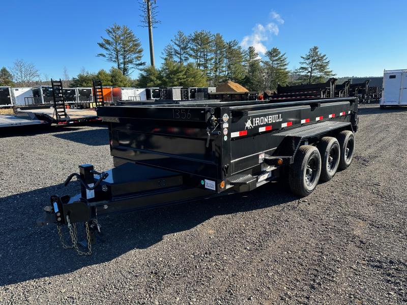 2022 Iron Bull 7x16 Powder Coated 21K TriAxle Dump Trailer w/Tarp Kit