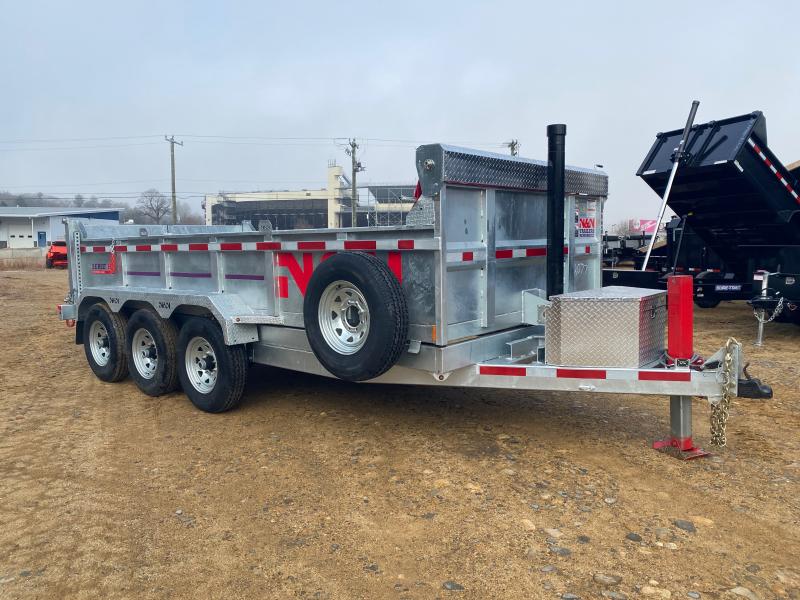 2024 N&N Trailers 7x16 Galvanized 21K Dump Trailer w/Hyd Jack, Tarp Kit