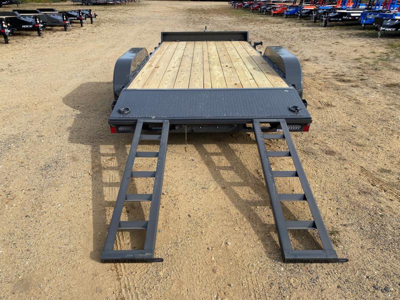 2025 Rice Trailers 7x16 Powder Coated 7k Car Hauler w/SlideIn Ramps