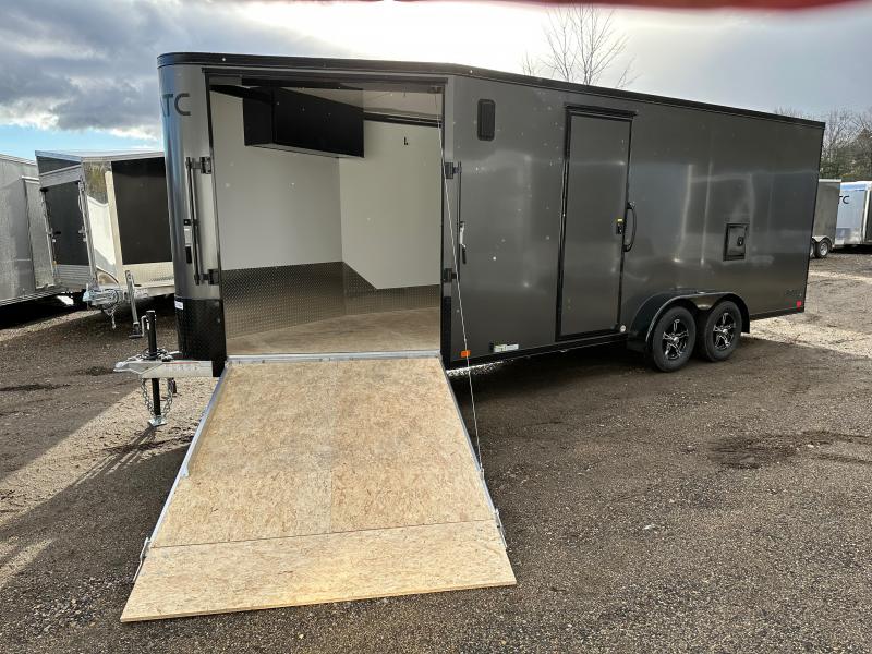 2023 ATC 7x18+6 Aluminum Enclosed Drive In/Out Snowmobile Trailer w/Blackout Package & Extra