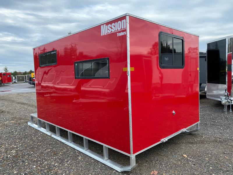 2023 Mission 8x12 Aluminum Ice Shack w/Tow Hitch, Sliding Windows