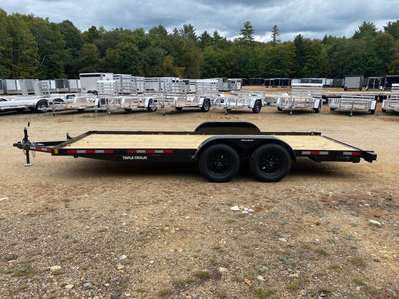 2025 Triple Crown Trailers 7x18 7K Wood Deck Car Hauler w/Stowable