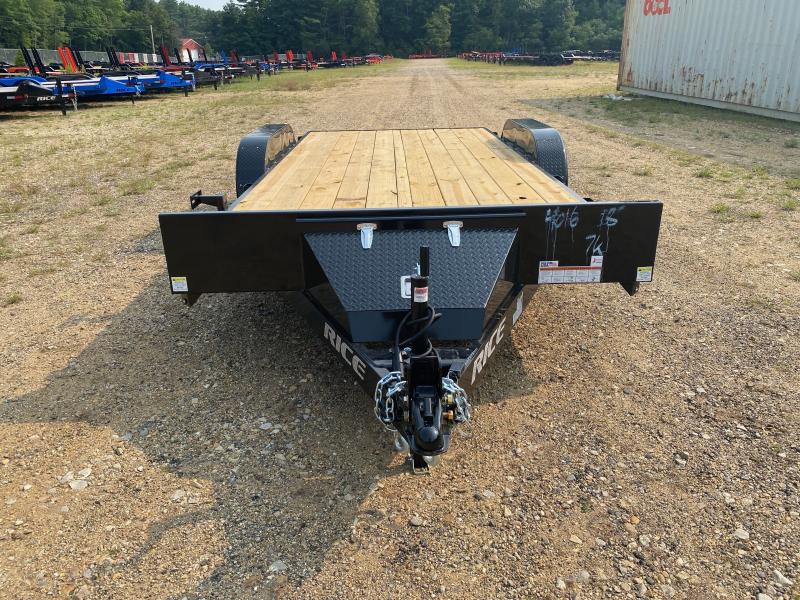 2025 Rice Trailers 7x18 Powder Coated 7K LowPro Car Hauler w/Slide In