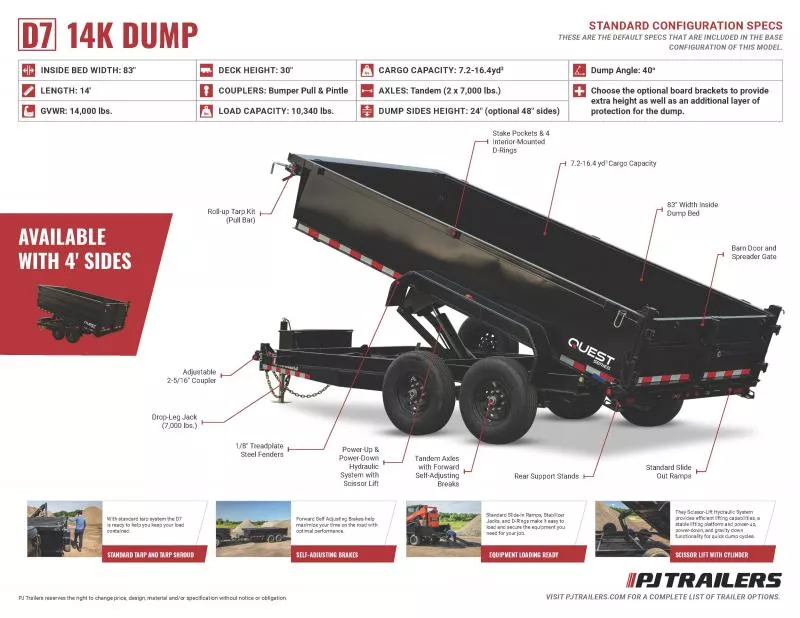 new Dump Trailers PJ Trailers  for sale, in North Scituate, RI Thumbnail 12