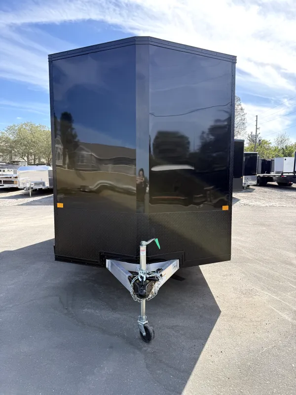 2026 Alcom-Stealth 7x14 Blacked out w/ rear spoiler Cargo / Enclosed Trailer