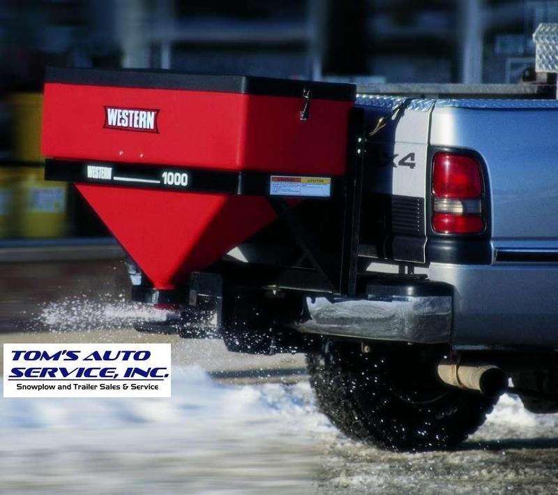 Western Model 1000 Salt Spreader Tom's Trailer and Snowplow, in Erie
