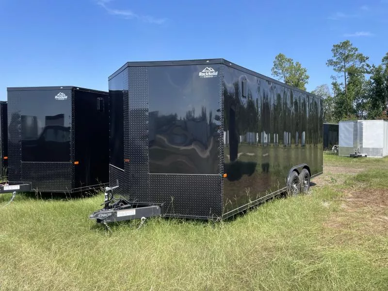 2026 Rock Solid Cargo 8.5 x 20 TA Enclosed Cargo Trailer | Polycore, Semi-Screwless, 5200lb Axles, 7ft, Blackout, Alloy Wheels
