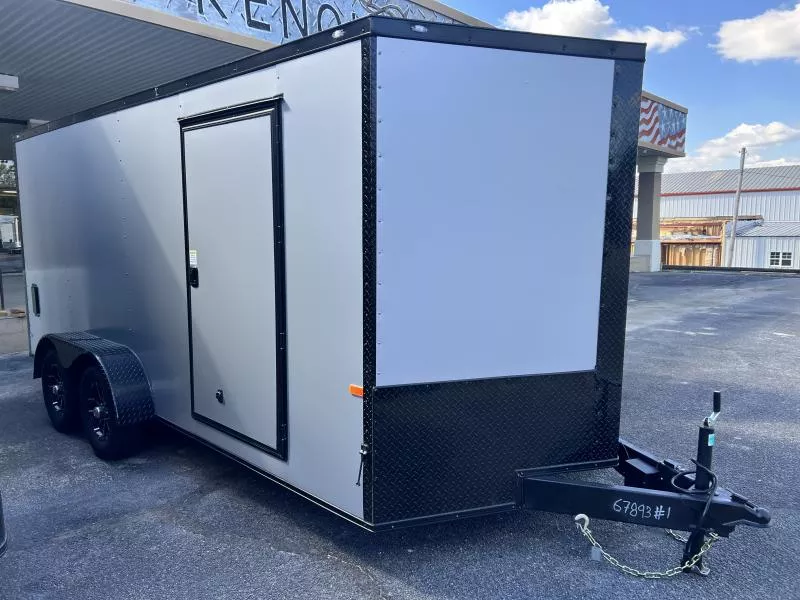 2026 Rock Solid Cargo 7 x 16 TA Enclosed Cargo Trailer | Polycore, Semi-Screwless, Blackout, Alloy Wheels