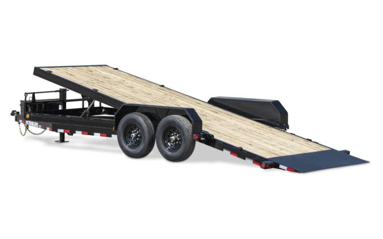 2025 18' x 7' PJ 14K Powered Full Tilt Deck with Spare Tire - Grey