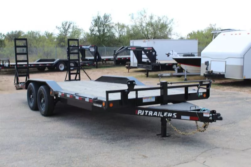 2025 PJ Trailers - 8.5x20' Super-Wide Equipment Trailer w dovetail and 5' fold up ramps