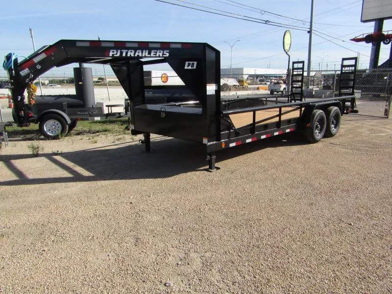 2025 18' x 7' PJ Angle Pipetop Tandem Axle Utility Trailer - 14,000 lbs straight deck w/ 5' fold up ramps