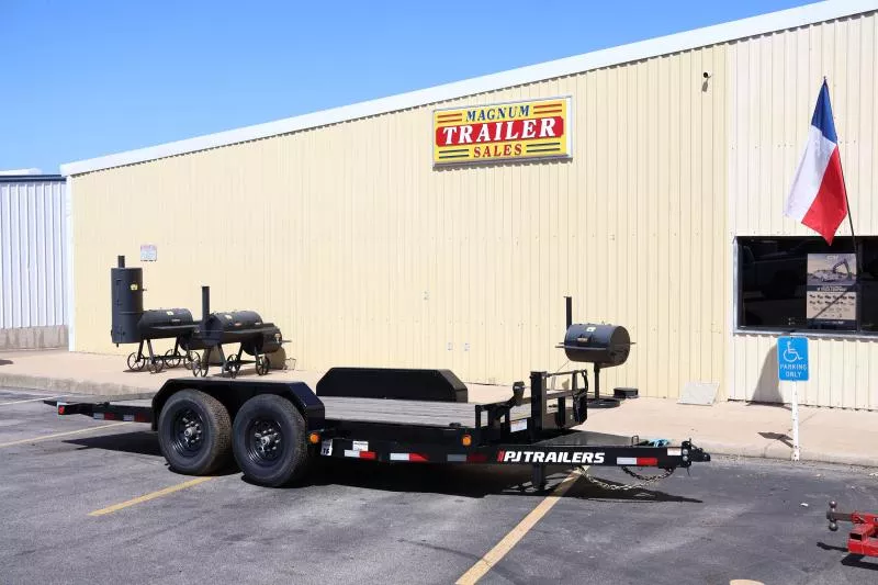 2025 7' x 18' PJ 14K Equipment w/ 16' Tilt Deck Trailer w/ locking lid over tongue