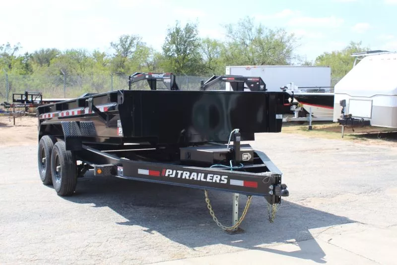 2025 PJ Trailers - 7x14 14k Split Gate Dump Trailer - Black