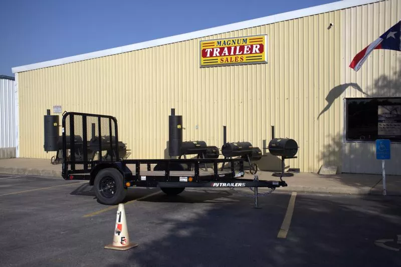 2025 - 6' x 10' - PJ - 3.5K Single Axle Utility Trailer with Fold in Gate and Steel Fenders