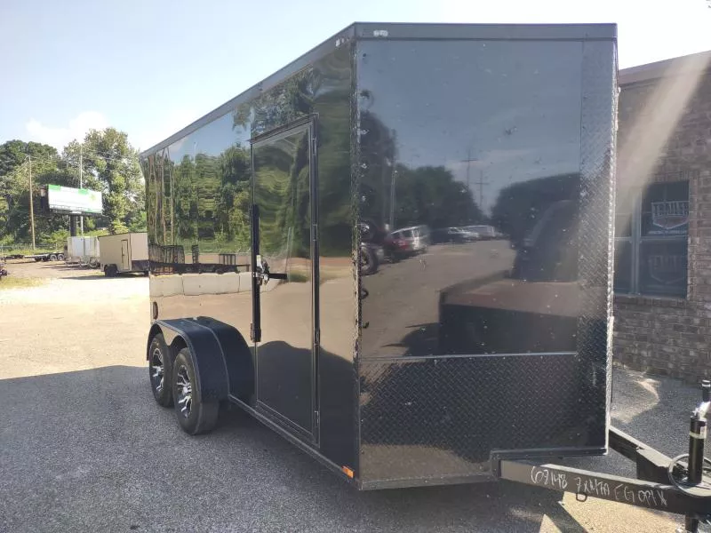 2026 Quality Cargo 7'x 14'x6.9' - Tandem Axle BLACK BOP Enclosed Trailer