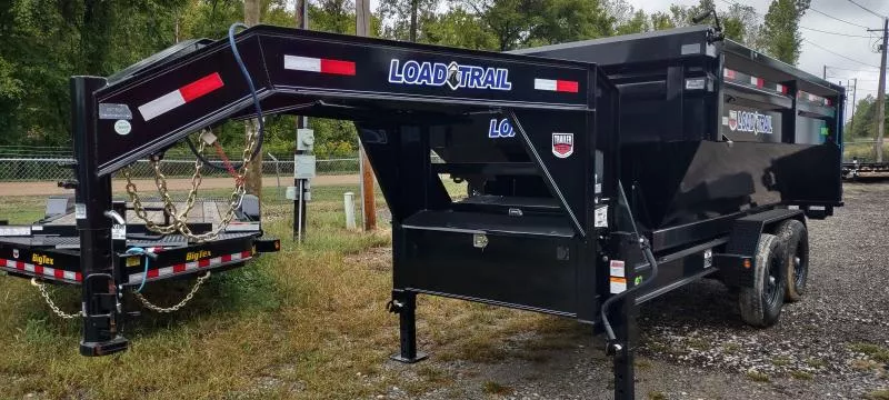 COMBO SUPER SALE 2024 Load Trail GM14 83'' x 14' Tandem Axle Gooseneck Drop-N-Go Roll Off chassis Trailer with 1 14' Bin 12.7cyd. COMBO 