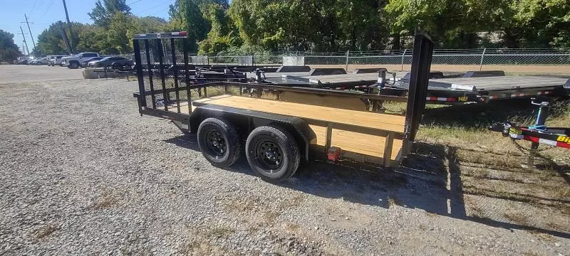 2026 L&O Manufacturing 6.10x14 TA Utility Trailer Loaded with 2 Gates REAR FULL and SIDE 48"
