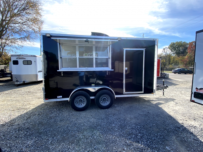 2025 Quality Cargo 7x14TA3 Poly Black Enclosed Vending Trailer