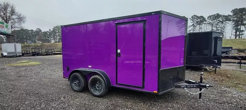 2026 Quality Cargo 7' x 12'  Tandem Axle Purple Blacked Out Enclosed Trailer