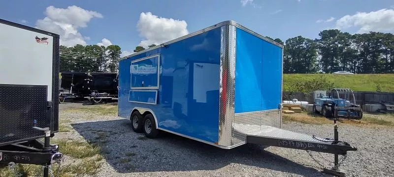 2026 Quality Cargo 8.5 x 18 TA3Polycore Blue Concession Trailer