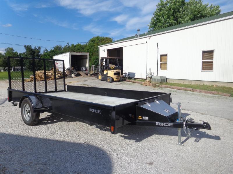 USED Rice 82 x 14' Bumper Pull Stealth Black Utility trailer USED Rice 82 x 14' Bumper Pull Stealth Black Utility trailer