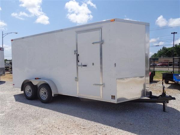 Box Cargo 7'x16' White Bumper Pull Enclosed Cargo Trailer Box Cargo 7'x16' White Bumper Pull Enclosed Cargo Trailer