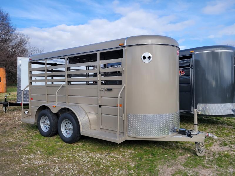 W-W 14' x 5' All Around Prairie Tan Bumper Pull Livestock Trailer W-W 14' x 5' All Around Prairie Tan Bumper Pull Livestock Trailer