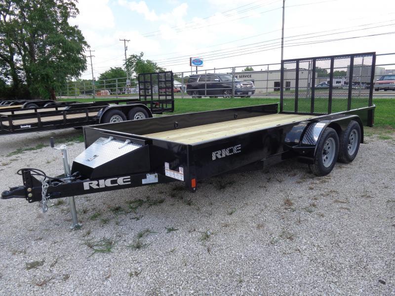 Rice 76 x 16' Tandem Stealth Bumper Pull Black Utility Trailer Rice 76 x 16' Tandem Stealth Bumper Pull Black Utility Trailer