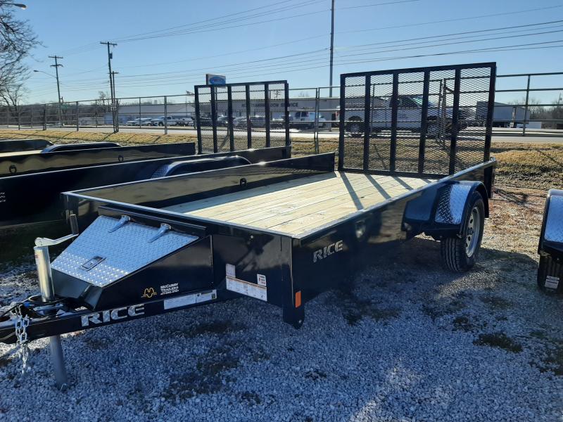 Rice 76 x 12' Stealth Bumper Pull Black Utility Trailer Rice 76 x 12' Stealth Bumper Pull Black Utility Trailer