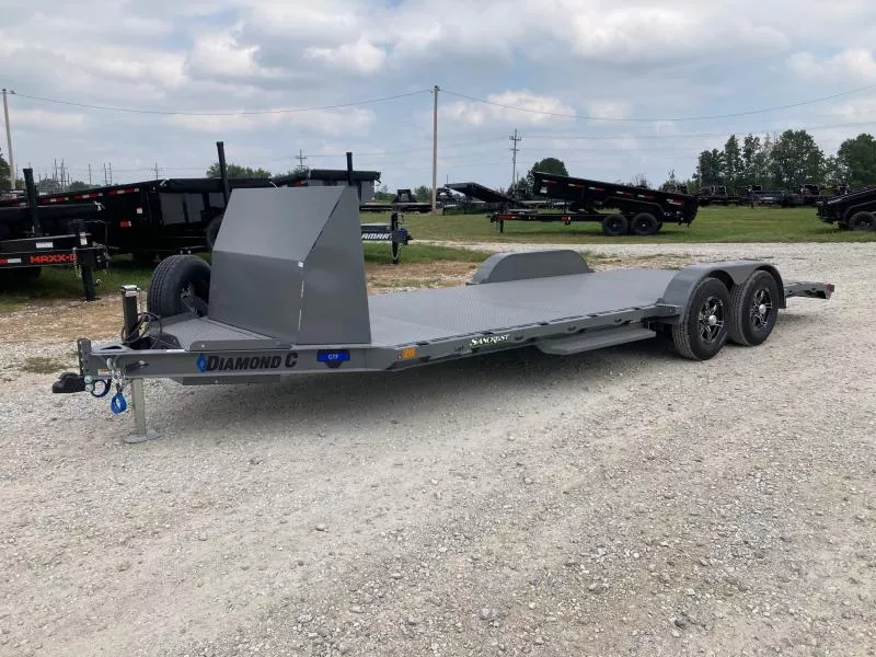 2026 Diamond C 83x20 TANDEM 9.8K CARHAULER W/ SLIDE IN RAMPS, STEEL FLOOR & ROCK SHIELD