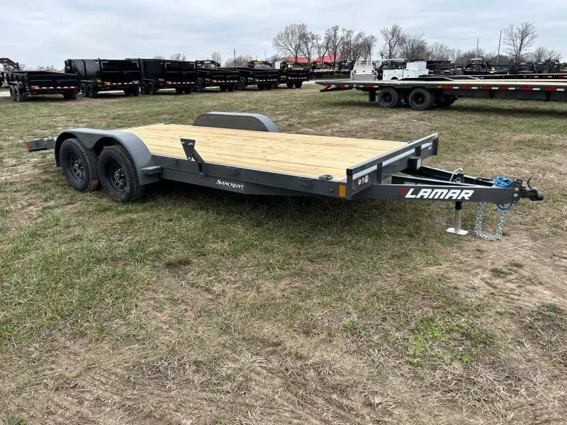 2026 Lamar 83x18 Tandem 7K Carhauler w/ 2' Dove & Slide In Ramps