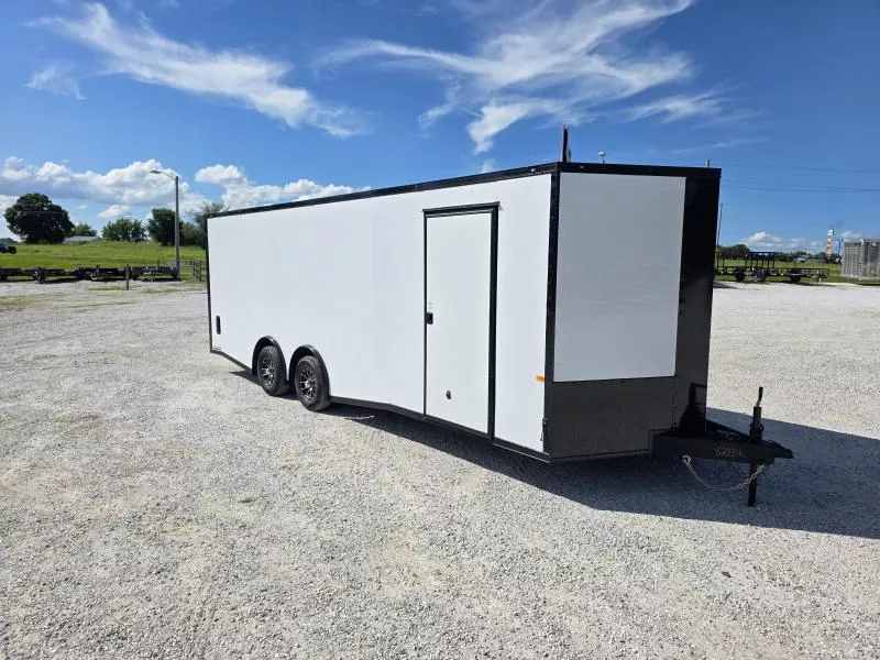 2026 Rock Solid 8.5X24 TANDEM 10K CARGO W/ESCAPE DOOR OVER FENDER 7' HEIGHT FINISHED INTERIOR & RUBBER NICKEL FLOORING