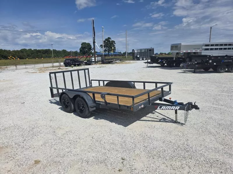 2026 Lamar 83X14 TANDEM 7K PIPETOP UTILITY W/2' STEEL DOVE & 3' SPRING GATE