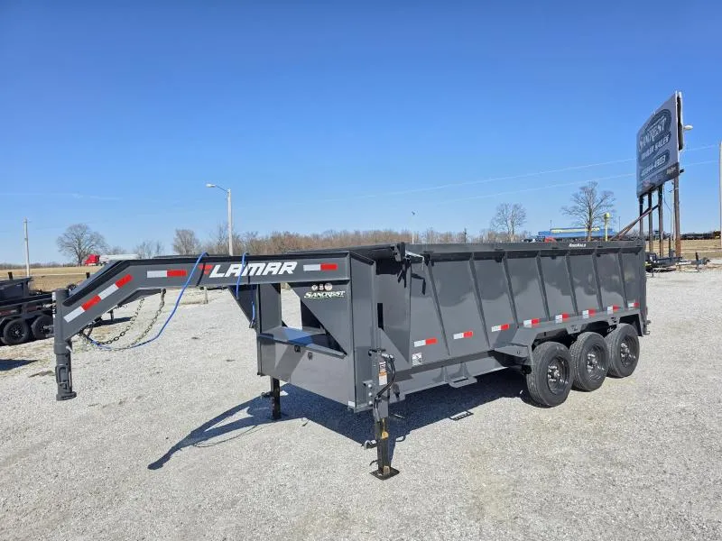 2026 Lamar 83x16 Triple 21K GN Telescopic Dump w/ 4' Sides & 17.5" 16 Ply Tires