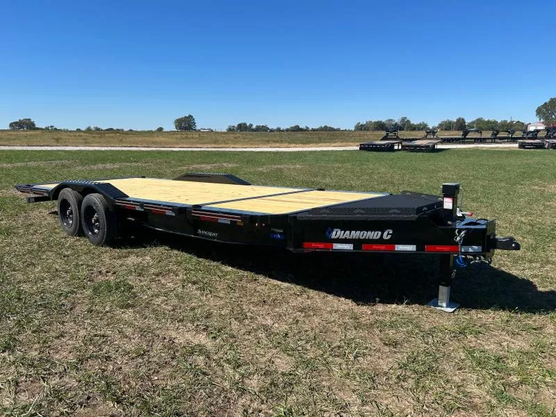 2026 Diamond C 102x22 Tandem 18K Gravity Tilt w/ Drive Over Fenders & 4' Stationary Deck