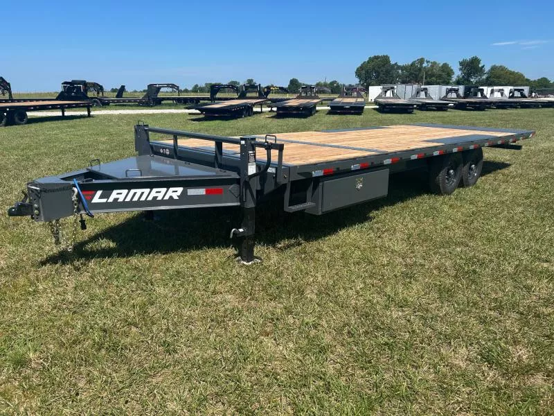 2026 Lamar 102x24 Tandem 14K Deckover Power Tilt w/ Tuff Wireless & Spare Tire