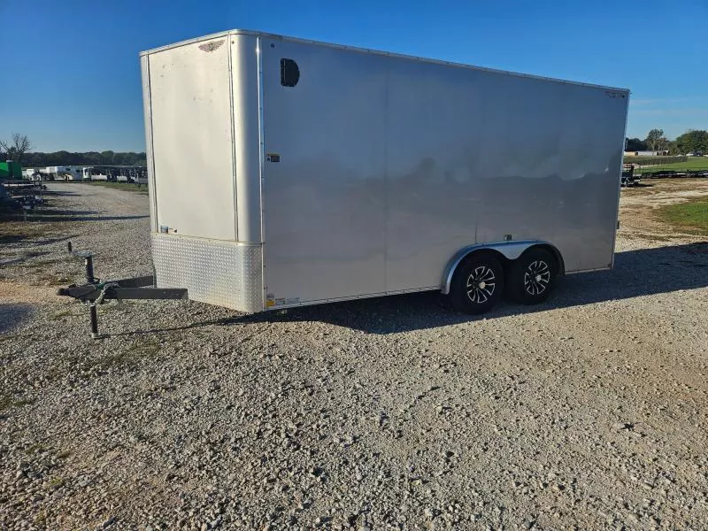 2025 H&H 8X16 TANDEM 10K CARGO W/7' HEIGHT ALUMINUM WHEELS & RAMP DOOR