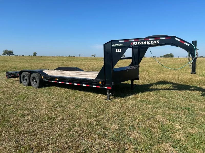2024 PJ 102x24 Tandem 14K GN Equipment Trailer w/ Mega Ramps & Drive Over Fenders