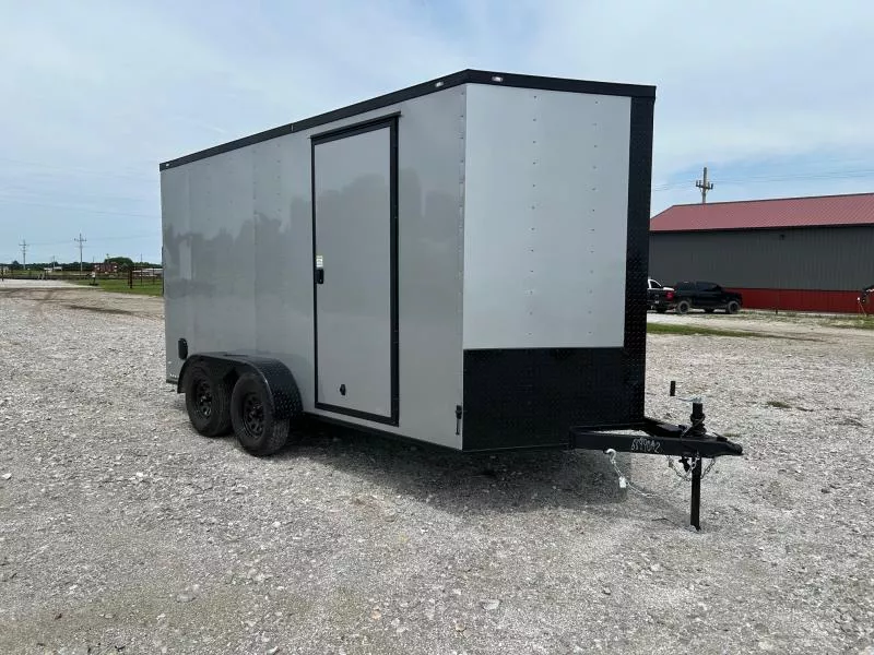 2026 Rock Solid 7x14 Tandem 7K Cargo w/ Ramp Door, 7' Interior, & Blackout Package