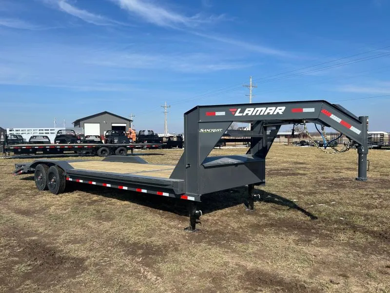 2026 Lamar 102x26 Tandem 16K GN Equipment Trailer w/ Drive Over Fenders & Max Ramps