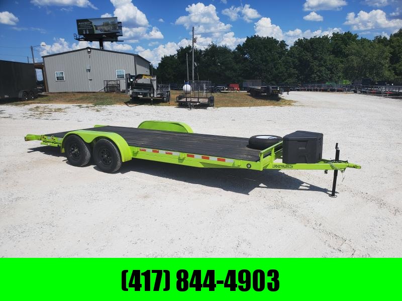2021 LOAD N GO 83 X 22 CAR HAULER SAFETY GREEN W/ LINEX FLOOR 2021 LOAD N GO 83 X 22 CAR HAULER SAFETY GREEN W/ LINEX FLOOR