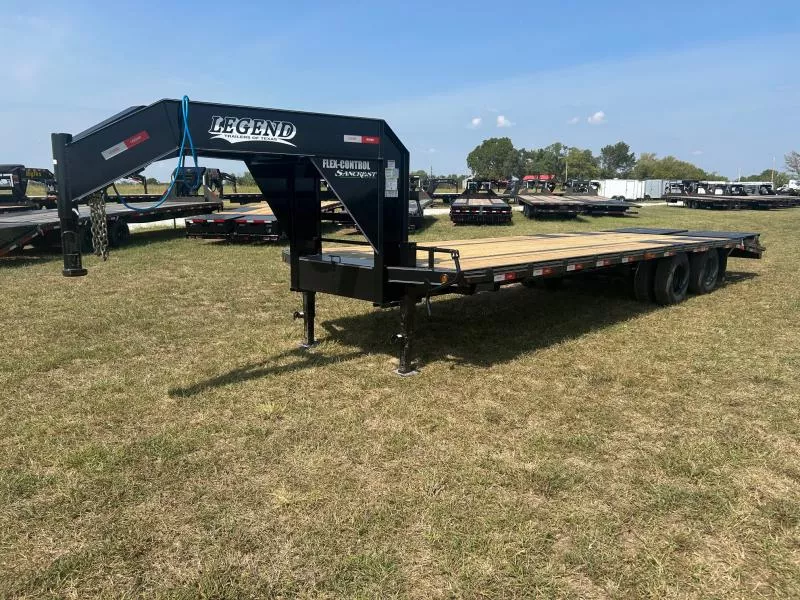 2025 Legend 102x28 Tandem 22.5K GN Flatbed w/ 5' Dove & Mega Ramps