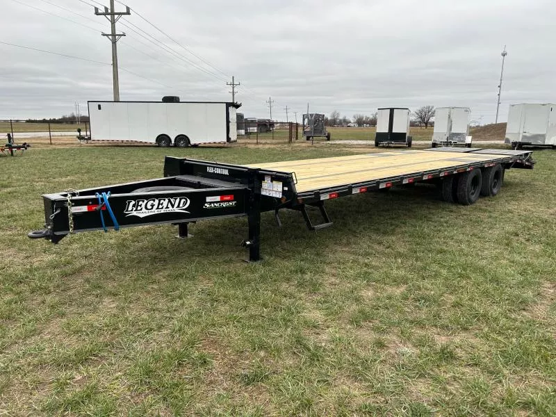 2026 Legend 102x30 Tandem 22.5K Pintle Flatbed w/ Mega Ramps & Spare Tire