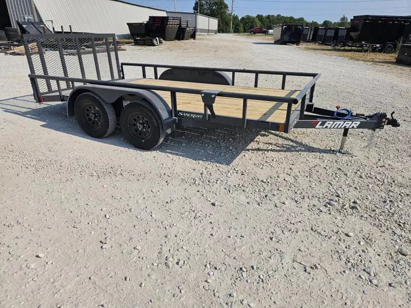 2026 Lamar 83X14 TANDEM 7K PIPETOP UTILITY W/2' STEEL DOVE & 3' SPRING GATE
