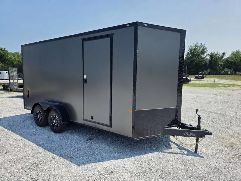 2026 Rock Solid 7x16 Tandem 7K Cargo w/ Ramp Door, 7' Interior Height, & .080 Polycore Sheeting
