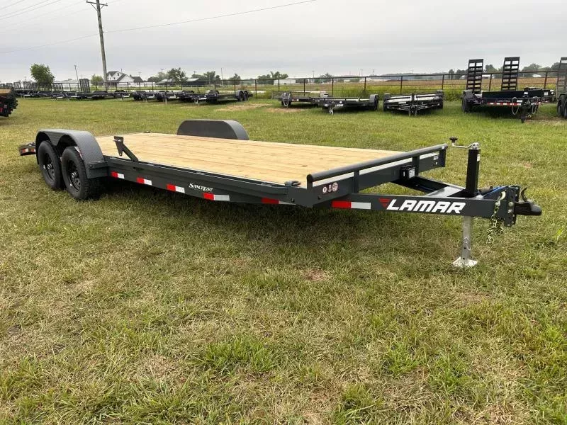 2026 Lamar 83x22 Tandem 10K Carhauler w/ 2' Dove & Slide In Ramps