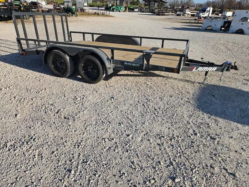 2026 Lamar 83X14 TANDEM 7K TUBETOP UTILITY W/3FT SPRING GATE & 2' STEEL DOVE 