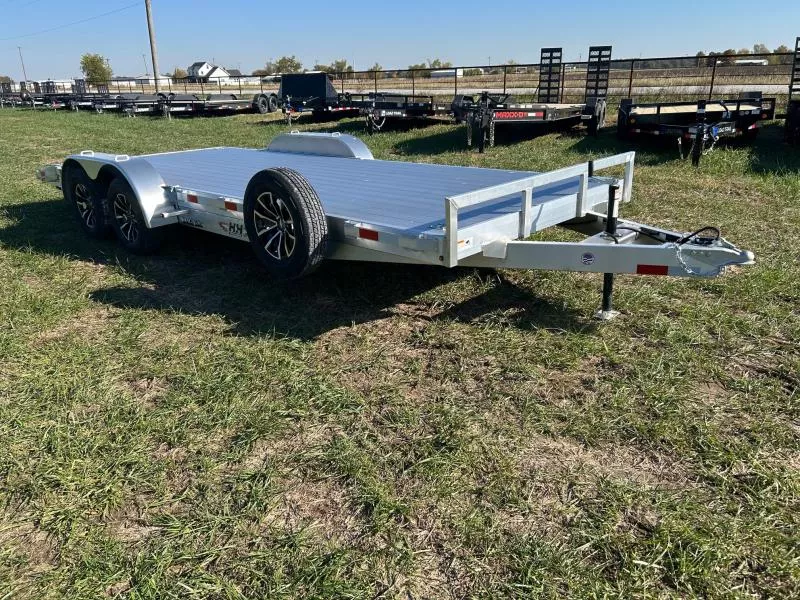 2026 H and H 82x20 Tandem 7K Aluminum Carhauler w/ Slide In Ramps, Aluminum Wheels, & Aluminum Spare